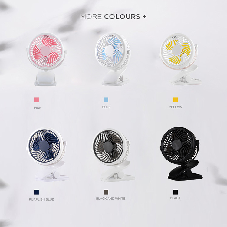  Portable USB Rechargeable Battery Operated Personal Mini Clip Fan   