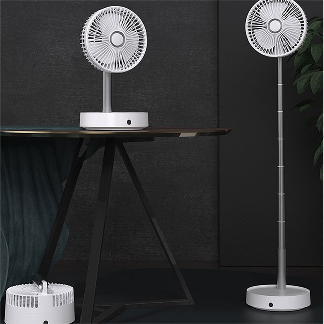  Hot Sale Online Rechargeable UBS Charging Auto Oscillating Rotation Mini Retractable Pedestal Fan   
