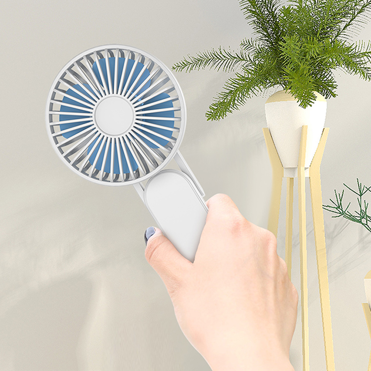 Low Noise Lady Personal Hand held Rotating Portable Folding Mini Handheld 3 Speed Fan   