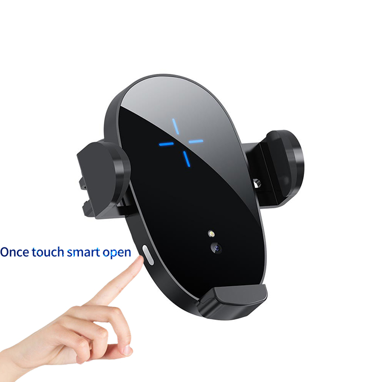 Newest Design Wireless Charger Car Touch Sensing Automatic Retractable Clip Fast Charging Magnetic Car Phone Holder   