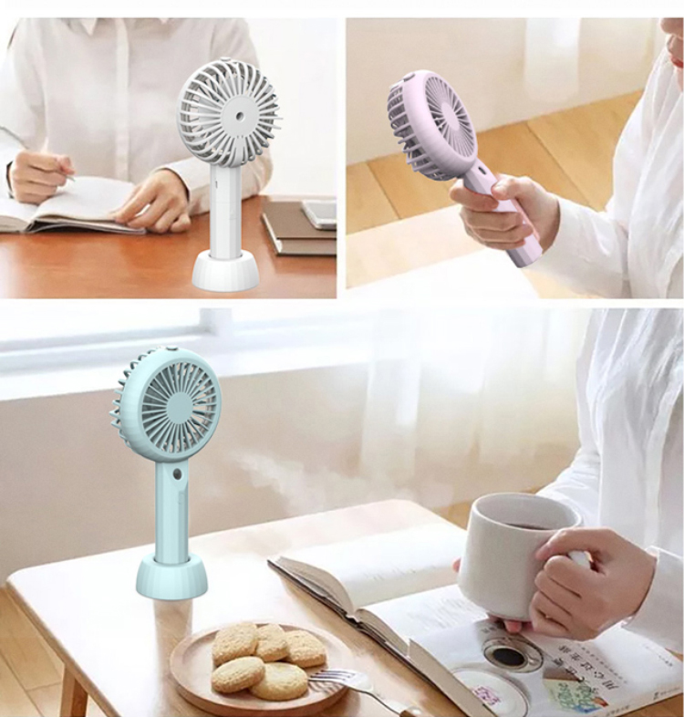 Large 30ml Water Tank Rechargeable Portable Cooling Personal Handheld 3 Speed Adjustable Mist Fan   
