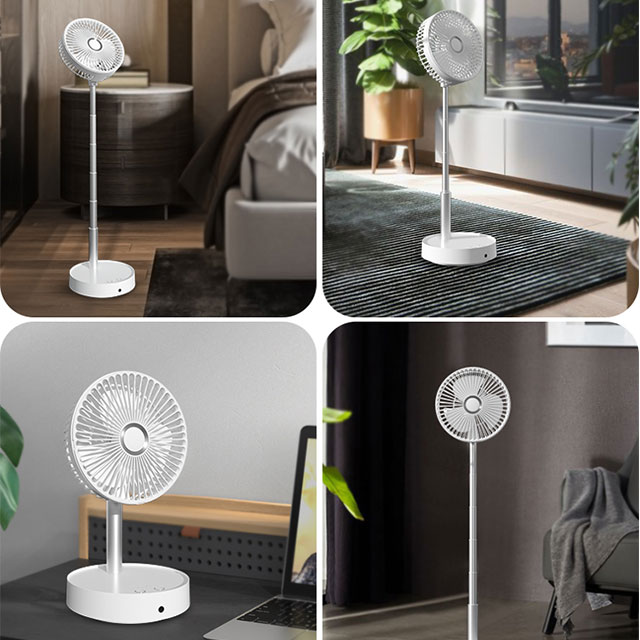  Factory Customized Adjust Electric Folding Auto Oscillation Portable Table Handy Wireless Rechargeable Battery Desk Stand Fan   