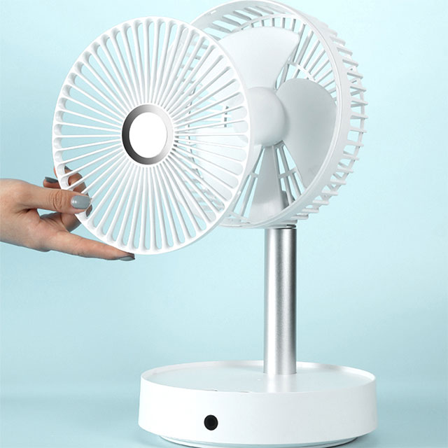  Factory Customized Adjust Electric Folding Auto Oscillation Portable Table Handy Wireless Rechargeable Battery Desk Stand Fan   