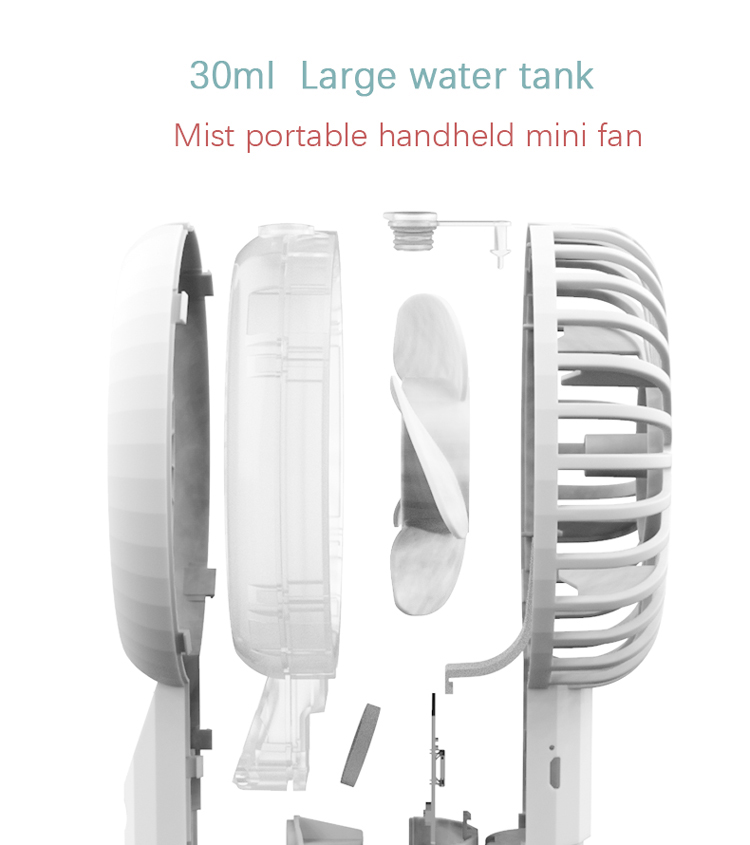 Оптовая цена Пользовательский логотип Скорость Регулируемая портативная портативная распылительная вода Маленькая персональная мини-вентилятор для тумана Цена в Пакистане  